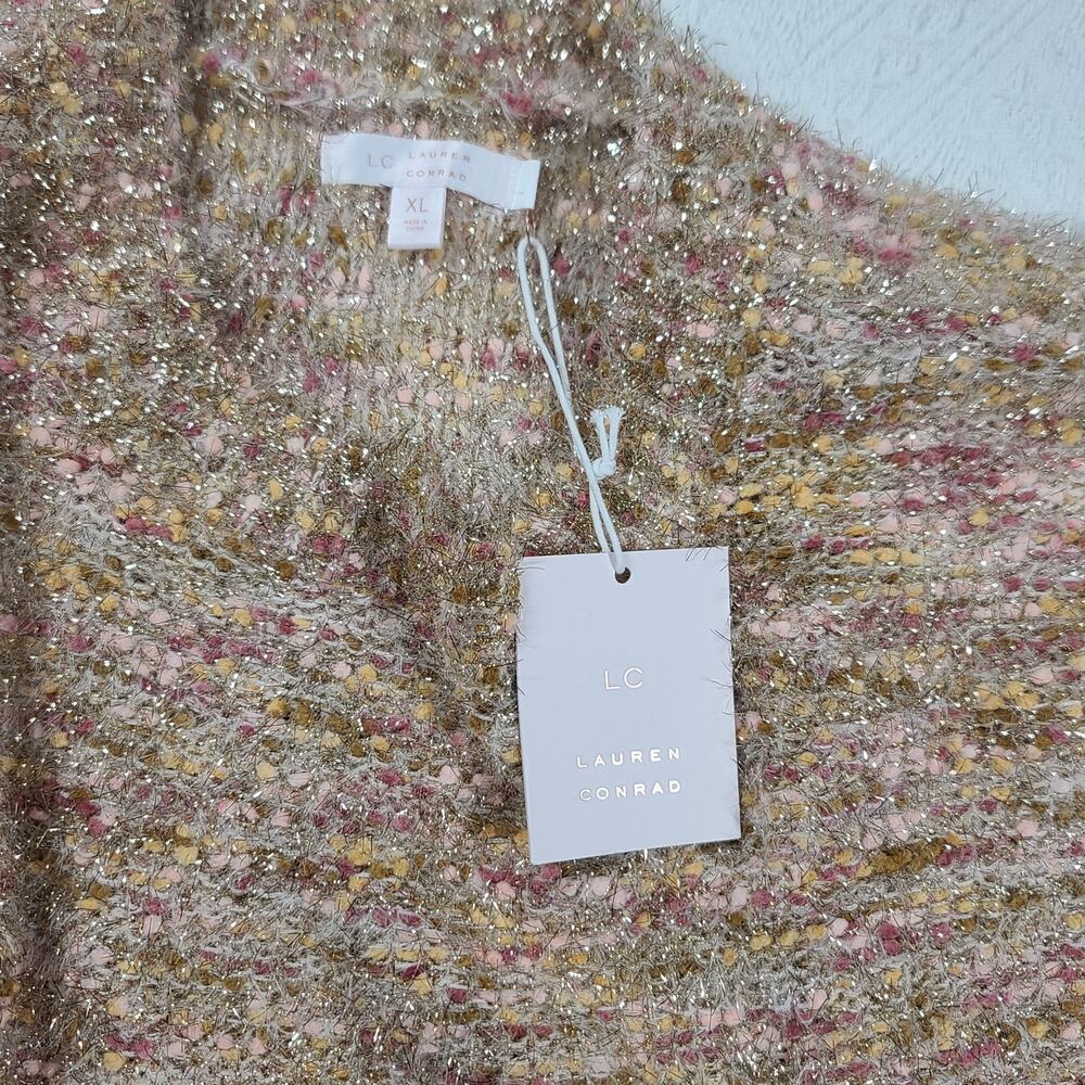 Lauren Conrad Popo Crewneck women's confetti metallic eyelash sweater Size XL - Picture 9 of 11